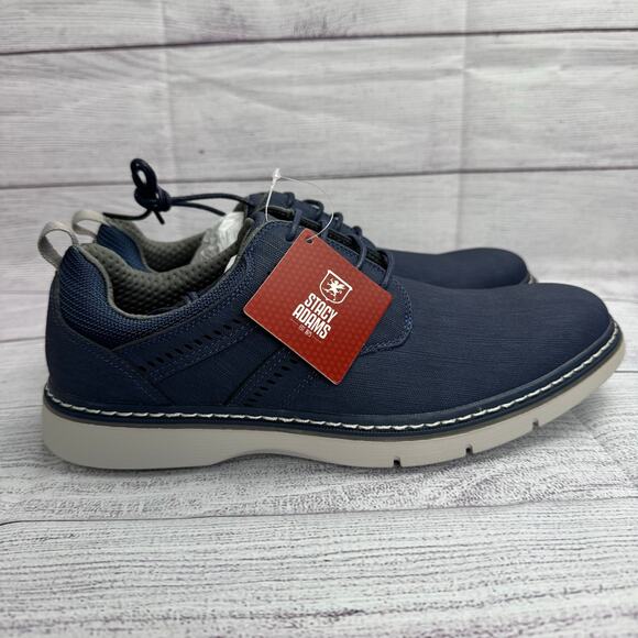 Stacy Adams Stride Navy/Marine Plain Toe Lace Up Sneaker Oxford Size 7.5M - Picture 9 of 15